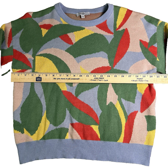 Polagram Crew Knit Sweater Womens Small Colorful Abstract Bold Maximalist - Picture 2 of 7